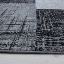 Plus Kortluvet tæppe Abstrakt Ternet - Sort