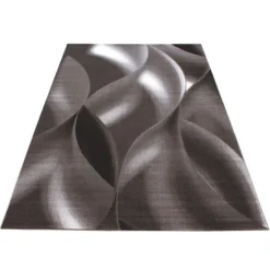 Plus Kortluvet tæppe Abstrakt Bølge - Brun