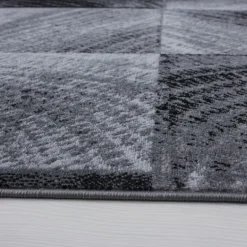 Plus Kortluvet tæppe Ternet - Sort