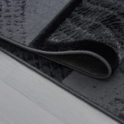 Plus Kortluvet tæppe Ternet - Sort