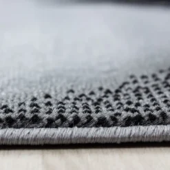 Plus Kortluvet Tæppeløber Abstrakt Bølge - Sort