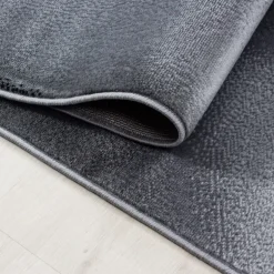 Plus Kortluvet Tæppeløber Abstrakt Bølge - Sort