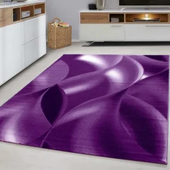 Plus Kortluvet Tæppeløber Abstrakt Bølge - Lilla