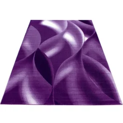 Plus Kortluvet Tæppeløber Abstrakt Bølge - Lilla