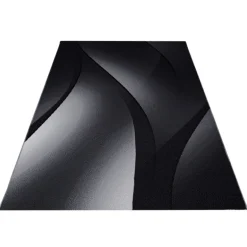 Plus Kortluvet Tæppeløber Bølge - Sort