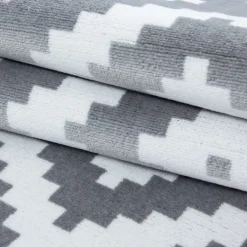 Plus Kortluvet Tæppeløber Geometrisk - Grå