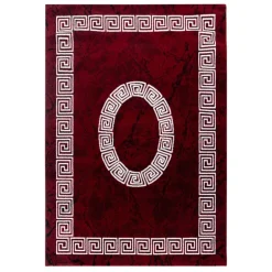 Plus Kortluvet Tæppeløber Meander - Rød