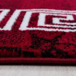 Plus Kortluvet Tæppeløber Meander - Rød