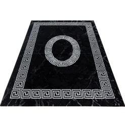 Plus Kortluvet Tæppeløber Meander - Sort