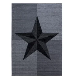 Plus Kortluvet Tæppeløber Stjerne - Grå