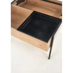 PODIUM, sofabord, Naturlig / Sort