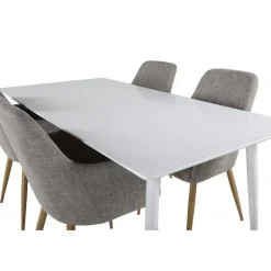 Polar Rundt Spisebordssæt - Lysegrå, Natur og Hvid