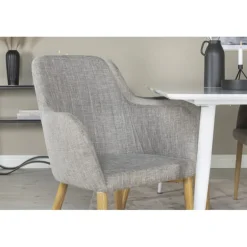 Polar Rundt Spisebordssæt - Lysegrå, Natur og Hvid