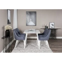 Polar Rundt Spisebordssæt - Blå og Hvid