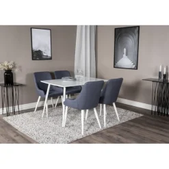 Polar Rundt Spisebordssæt - Blå og Hvid