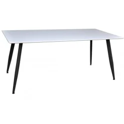 Polar Spisebord 180x90 cm - Hvid med sorte ben