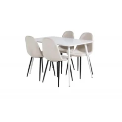 Polar Spisebordssæt - Beige, Sort og Hvid