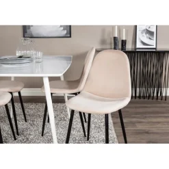 Polar Spisebordssæt - Beige, Sort og Hvid