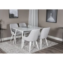 Polar Spisebordssæt - Grå og Hvid