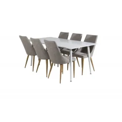 Polar Spisebordssæt - Lysegrå, Natur og Hvid