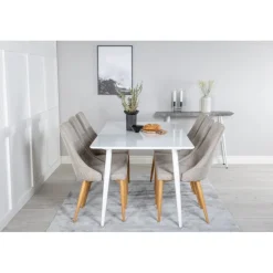 Polar Spisebordssæt - Lysegrå, Natur og Hvid