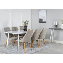 Polar Spisebordssæt - Lysegrå, Natur og Hvid