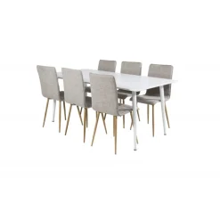 Polar Spisebordssæt - Lysegrå, Natur og Hvid