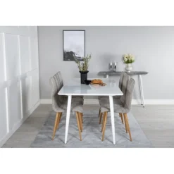 Polar Spisebordssæt - Lysegrå, Natur og Hvid