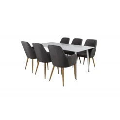 Polar Spisebordssæt - Mørkegrå, Natur og Hvid