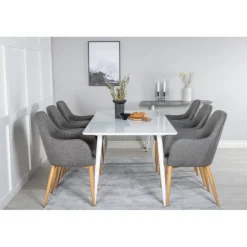 Polar Spisebordssæt - Mørkegrå, Natur og Hvid