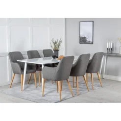 Polar Spisebordssæt - Mørkegrå, Natur og Hvid