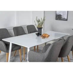 Polar Spisebordssæt - Mørkegrå, Natur og Hvid