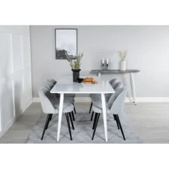 Polar Spisebordssæt - Sort, Lysegrå og Hvid