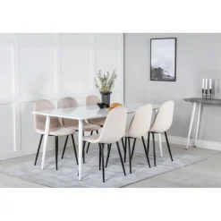 Polar t Spisebordssæt - Beige, Sort og Hvid