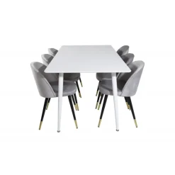 Polar t Spisebordssæt - Sort, Messing, Lysegrå og Hvid
