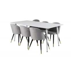 Polar t Spisebordssæt - Sort, Messing, Lysegrå og Hvid