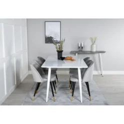 Polar t Spisebordssæt - Sort, Messing, Lysegrå og Hvid