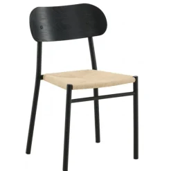 Polly Spisebordsstol - Sort og Natur