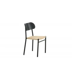 Polly Spisebordsstol - Sort og Natur