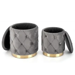 POLLY sæt af to skamler, - Grå