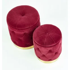 POLLY sæt af to skamler, - mørkerød