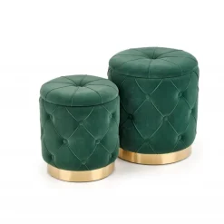 POLLY sæt med to skamler, - Mørkegrøn