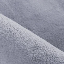 Pouffy Rund Shaggy tæppe Ensfarvet - Grå