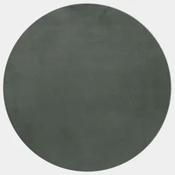 Pouffy Rund Shaggy tæppe Ensfarvet - Grøn