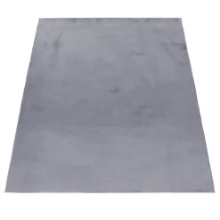 Pouffy Shaggy tæppe Ensfarvet - Grå