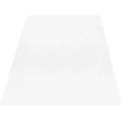 Pouffy Shaggy tæppe Ensfarvet - Hvid