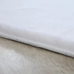 Pouffy Shaggy tæppe Ensfarvet - Hvid