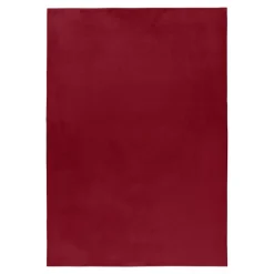 Pouffy Shaggy tæppe Ensfarvet - Rød