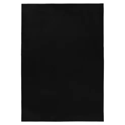 Pouffy Shaggy tæppe Ensfarvet - Sort