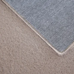 Pouffy Shaggy tæppe Ensfarvet - Beige